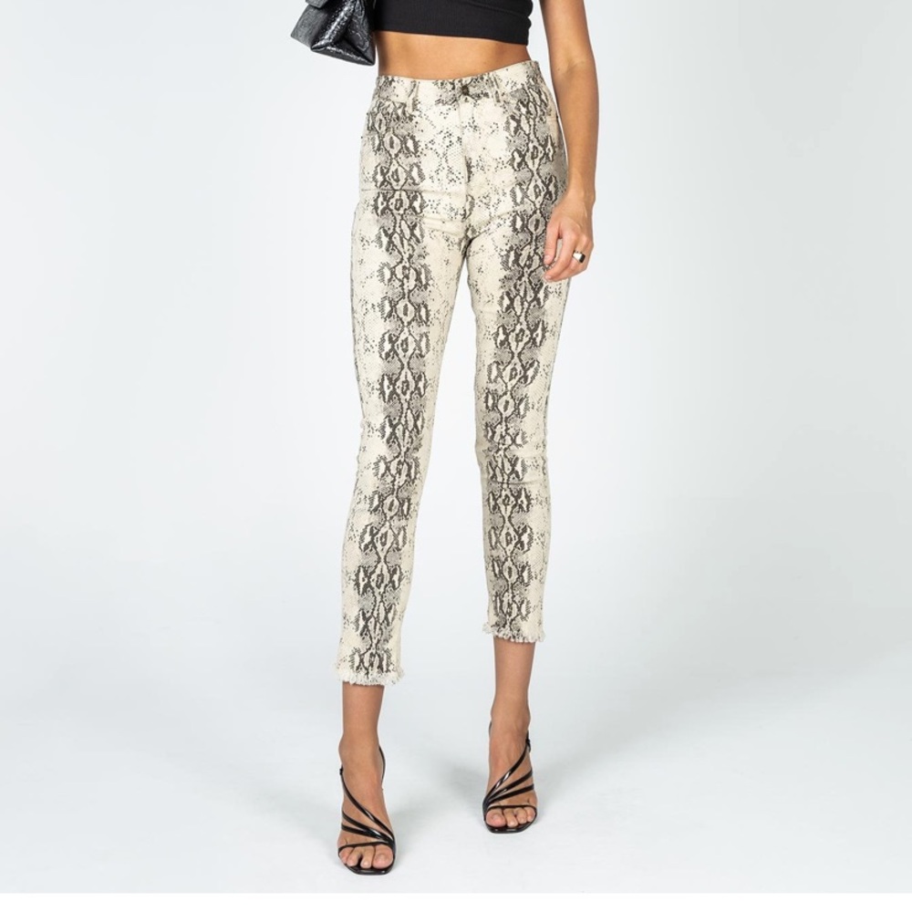 Snake print jeans